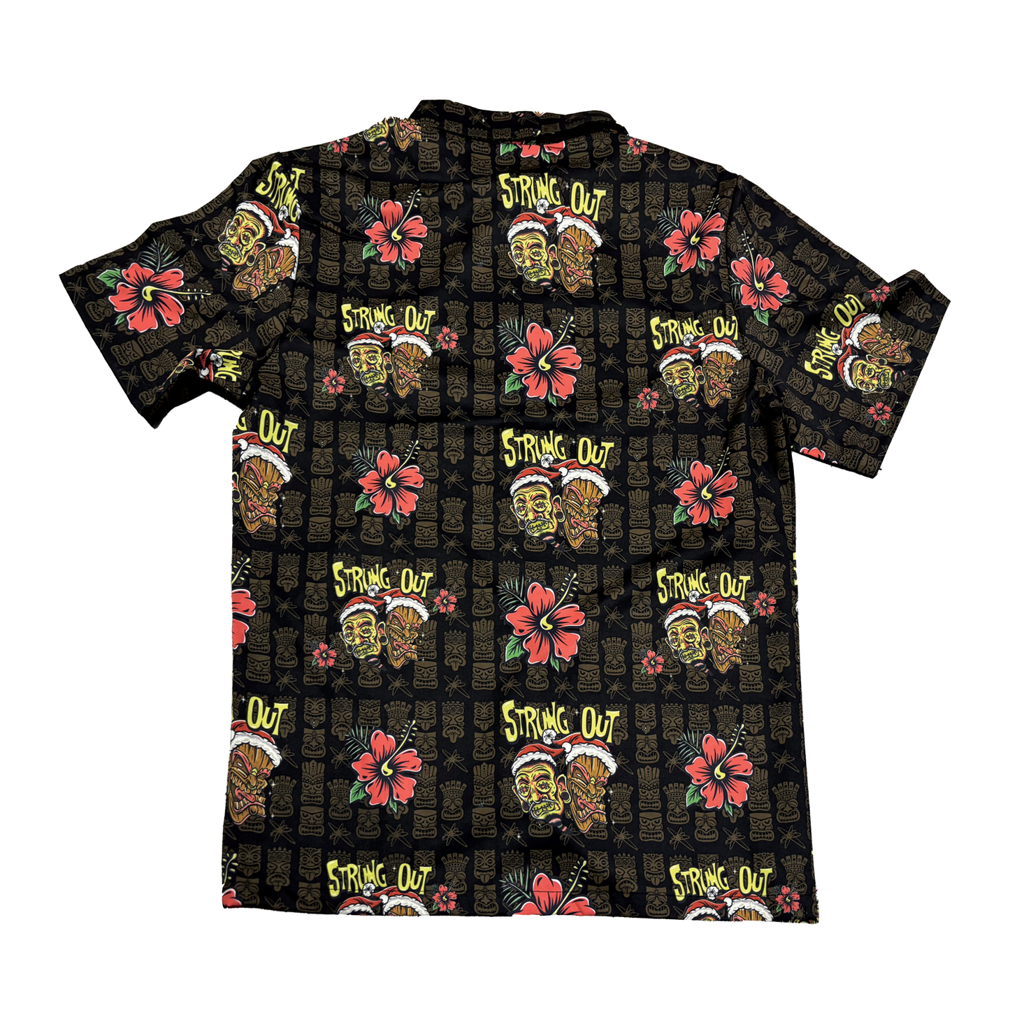 Tiki Christmas Allover Print Button Up
