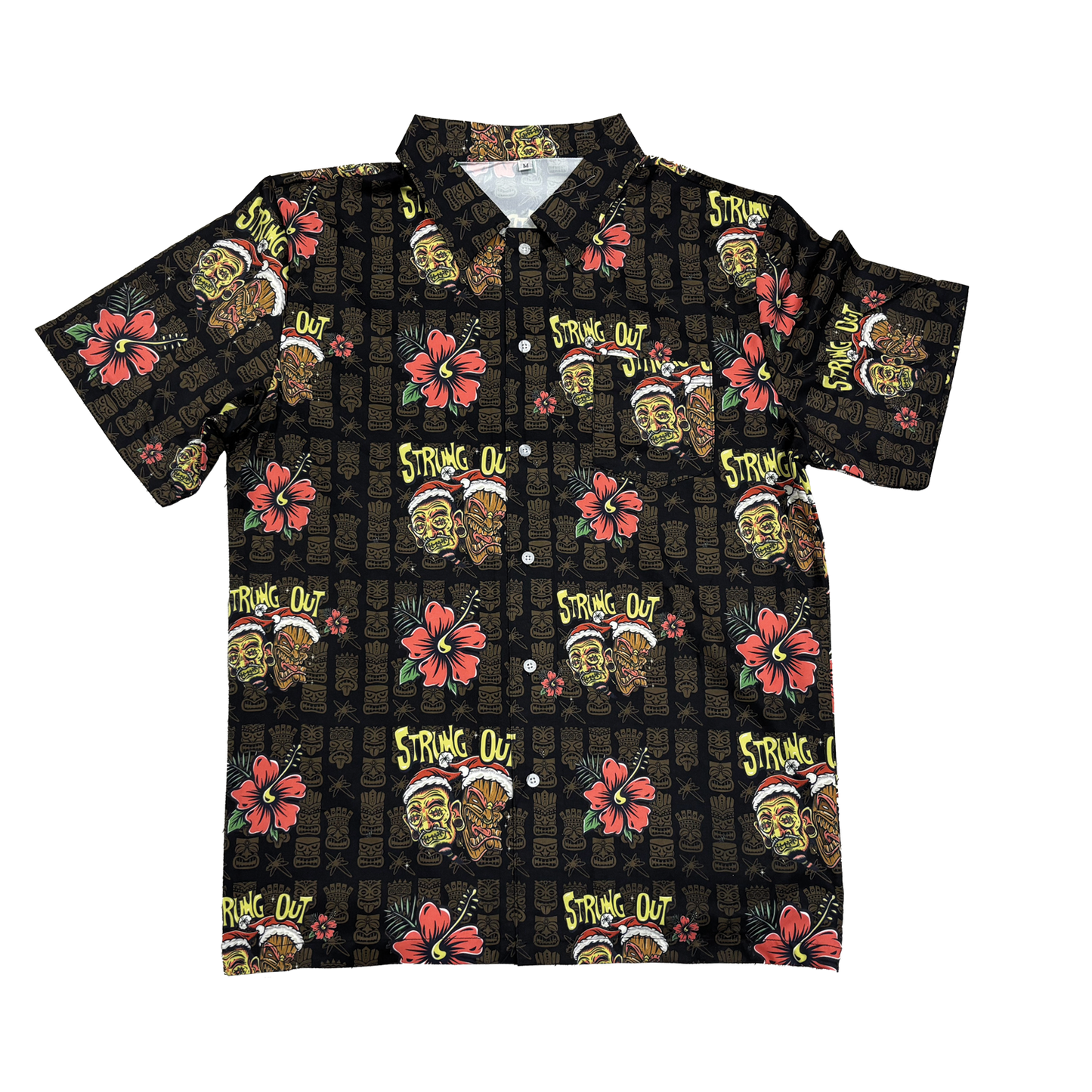 Tiki Christmas Allover Print Button Up