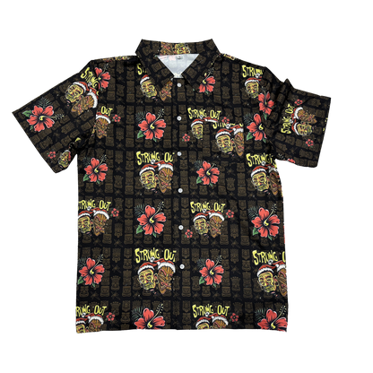 Tiki Christmas Allover Print Button Up