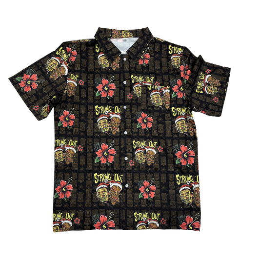 Tiki Christmas Allover Print Button Up
